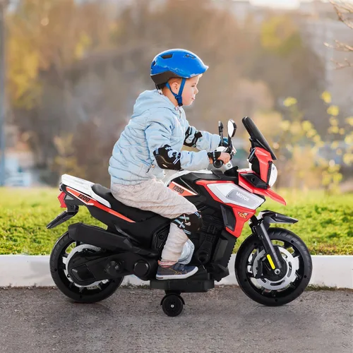 Vista 2 de TOBBI - Motocicleta eléctrica de 12 V para niños con música y luces Rojo