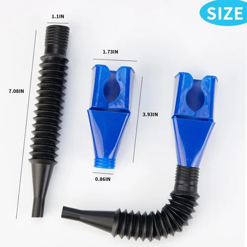 Vista 4 de Embudos para uso automotriz, Embudo flexible para herramientas de drenaje, Embudo de combustible automotriz retráctil, embudo de aceite para coches
