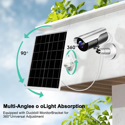 Vista 5 de Panel Solar para Cámara de Seguridad de Sendero y Juego, Batería Recargable Integrada de 20000mAh, USB-C y Micro USB, DC (3.5 * 1.35) con Múltiples