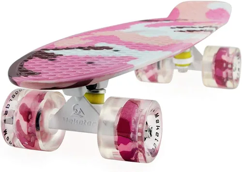 Vista 31 de Meketec Skateboards Mini Cruiser - Patineta (56 cm), diseño retro para niños chicos jóvenes principiantes