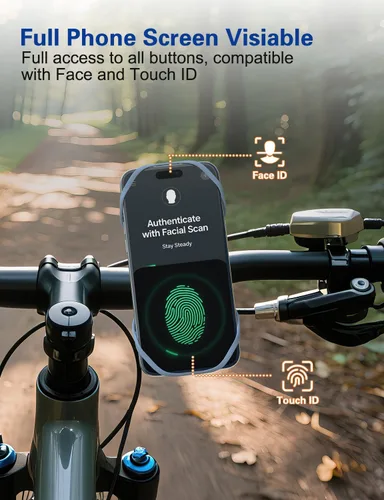 Vista 3 de Soporte de teléfono para bicicleta, bicicleta desmontable, rotación de 360°, soporte de teléfono celular para teléfonos de 4 a 7 pulgadas, bicicleta