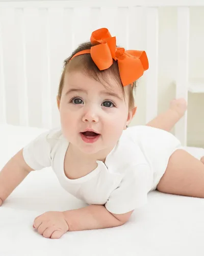 Vista 5 de jollybows 40 piezas Diademas con Lazos de Cinta Grosgrain para Bebés Niñas 4" Banda Elástica para el Cabello Accesorios para el Cabello para Bebés