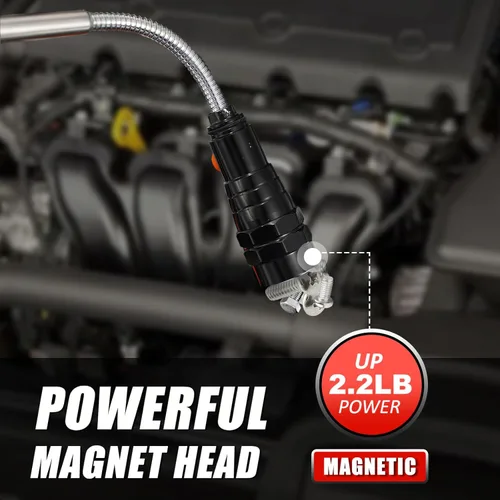 Vista 5 de Regalos para papá, herramienta de recogida magnética, herramienta de recogida magnética telescópica con linterna LED de 3 LED, regalos de Navidad