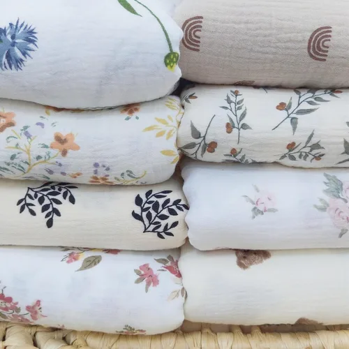 Vista 7 de Manta de muselina de algodón insular para bebé con borla, manta de muselina boho bohemio para bebé con borla, manta de recepción para bebé con Arco