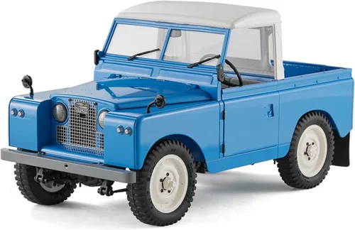 BEEZRC FMS 1/12 RC Crawler Land Rover Series II RC RTR 4WD 2.4G Model Car Hobby RC Crawler RC Cars Offroad RC Truck Auto de control remoto con Azul