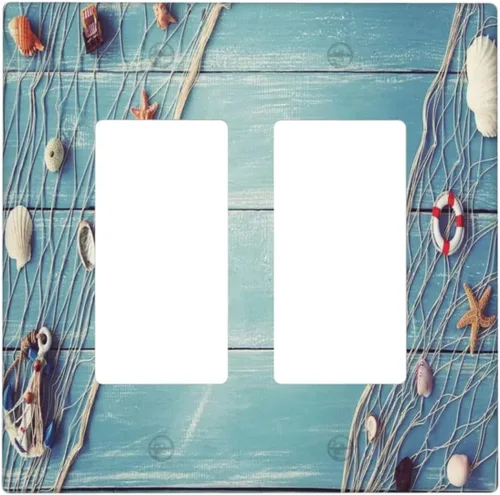 Vista 86 de Cubierta Decorativa para Interruptor de Luz Anclajes Tablón Faros Aves Marinas 2 Gang Cubiertas de Tomacorriente 1 Toggle 1 Dúplex Placa de Pared