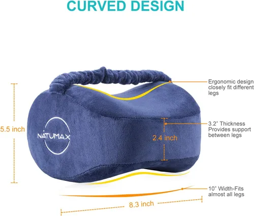 Vista 6 de Almohada para rodilla para personas que duermen de lado - Alivio del dolor de ciática - Dolor de espalda, dolor de piernas, embarazo, dolor