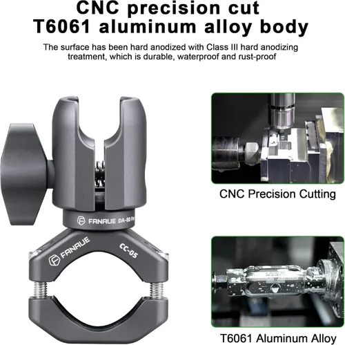 Vista 9 de FANAUE Brazo de enchufe único con abrazadera de manillar base de perno en U compatible con soportes RAM, cabezal de bola de 1 pulgada y soporte