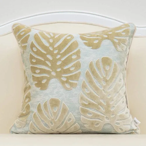 Funda para almohada o cojín Alerfa de 18 x 18 pulgadas con estampado floral, terciopelo, moderna, apoyo lumbar, decorativa, para sofá, para Azul