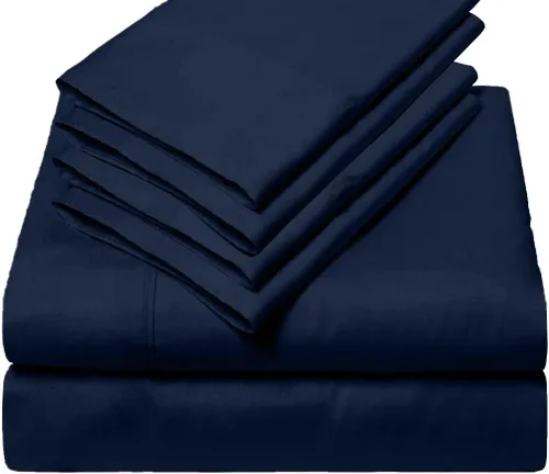 Vista 13 de Juego de sábanas de 6 piezas, 100% algodón egipcio Giza, sábana de cama, almohada de 1000 hilos, algodón de fibra larga de 1000 hilos, tejido