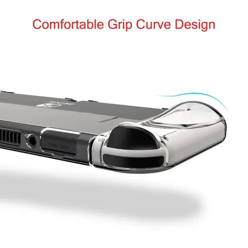 Vista 6 de Teyomi Dockable Case Compatible with Nintendo Switch OLED Model 2021, Soft TPU Joy-Con Cover and Hard PC Protective Case Cover with 6pcs Silicone