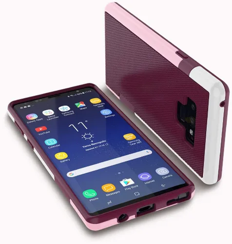 Vista 37 de Jeylly Funda para Galaxy Note 8, funda para Note 8, [3 colores] delgada híbrida resistente TPU suave y policarbonato duro a prueba de golpes, Vino