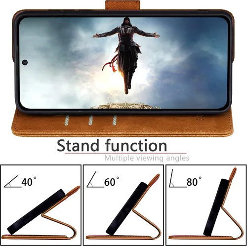 Vista 38 de SUANPOT Funda tipo cartera para Samsung Galaxy S24 5G con bloqueo RFID, tarjetero de crédito, funda protectora de piel sintética con tapa para Negro