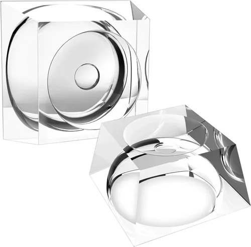 SATINIOR 2 soportes de esfera trapezoidales de cristal para exhibir huevos de 60 a 4.331 in, piedras preciosas