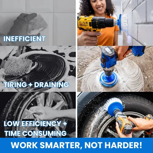 Vista 3 de RotoScrub Almohadillas de Fregado para Limpieza de Baño + Cepillo de Fregado con Motor de Taladro Kit Combinado de Accesorios