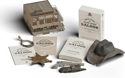 Vista 4 de Wild West Cowboy Murder Mystery Host Your Own Game Kit - Juego físico mediano inglés 4-20 jugadores