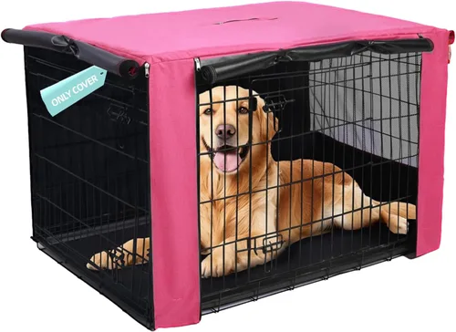 Vista 21 de HiCaptain - Cubierta de doble puerta para jaula de perro (para cajas de alambre de 24 30 36 42 48 pulgadas)