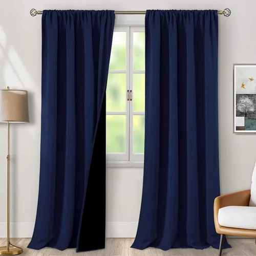 Vista 109 de BGment - Cortinas opacas para sala de estar de 63 pulgadas de largo, juego de 2 paneles, cortinas para oscurecer toda la habitación, cortinas