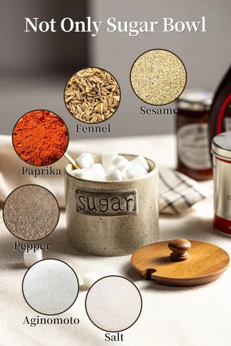 Vista 3 de LYEOBOH Azucarero de 15 onzas, recipiente para azúcar, contenedor rústico para azúcar con tapa de madera y cuchara para barra de café, apto