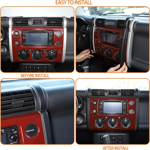 Vista 5 de Cubierta de ribete lateral de navegación compatible con Toyota FJ Cruiser 2007-2021, cubierta de ribete lateral de navegación para salpicadero