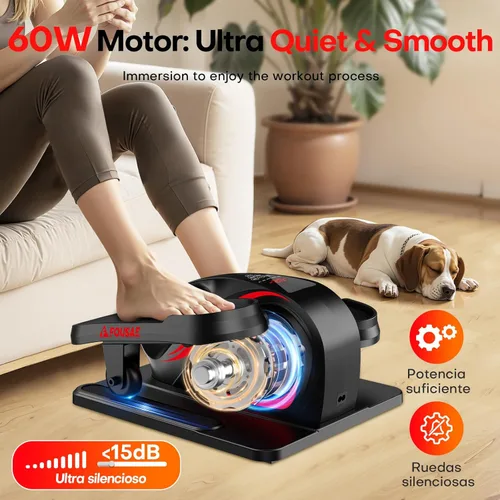 Vista 5 de Under Desk Elliptical Machine, Electric Elliptical Leg Exerciser While Sitting for Seniors with Upgraded 15 Speeds & 12 Auto Mode, Forward & Reverse