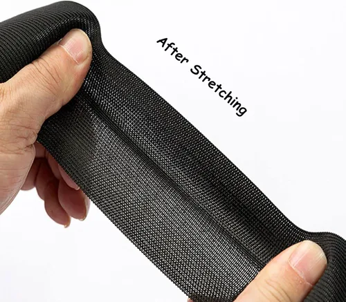 Vista 4 de VIAILI Bandas elásticas de punto de alta elasticidad de 4 pulgadas por 5 yardas para coser (negro, 4 pulgadas)