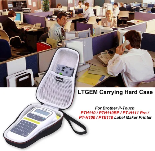 Vista 8 de LTGEM - Funda compatible con rotuladora Brother P-Touch PTH110/PTH110BP, PT-H111 Pro/PT-H100 / PTE110, solo funda