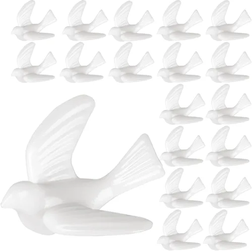 Vista 8 de 200 Mini Palomas para Manualidades, Palomas Blancas en Miniatura de 1 Pulgada a Granel para Manualidades, Decoración de Pastel de Boda