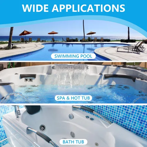 Vista 5 de Tiras de prueba de piscina, tiras de prueba de piscina para piscina sobre el suelo, kit de prueba de agua de piscina dureza de prueba, cloro libre