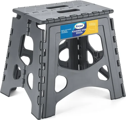 Vista 27 de Korpai Taburete plegable de 9 pulgadas para adultos, niños, taburetes plegables antideslizantes con mango portátil, taburete plegable de plástico
