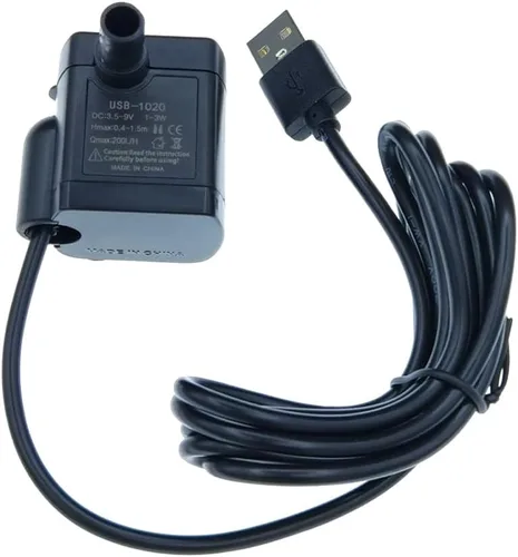 Vista 2 de Treedix 2 unids USB DC 5V Mini bomba de agua sumergible bomba de fuente compacta 200L/H bomba de elevación alta 5 pies/4.9 ft para acuario fuente