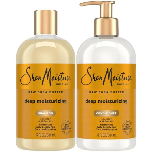 Shea Moisture champú de manteca de karité de 13 oz y acondicionador fortalecedor 13 oz