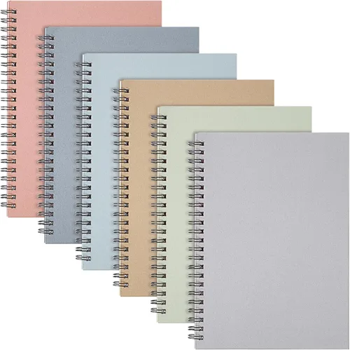 Vista 15 de Fuutreo 6 Pack Spiral Notebooks 10.5 x 7.45 Inch College Ruled Journal with Kraft Cover, B5 70 Sheets (140 Pages) for Stundent Study and Office