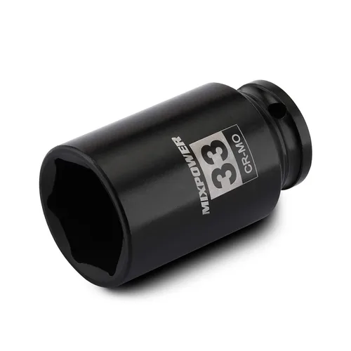 Vista 17 de MIXPOWER Zócalo de impacto poco profundo de 1/2", CR-MO, 1-1/4", 6 puntos, diseño de esquina de radio, tuerca de eje de grado de impacto para fácil