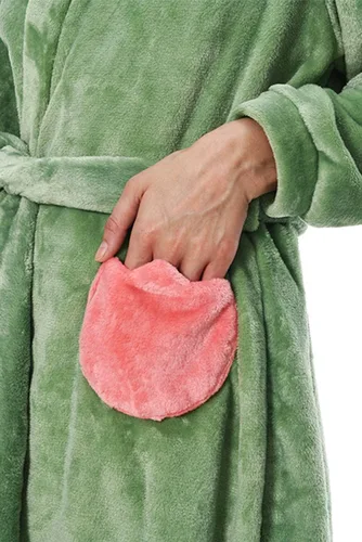 Vista 6 de OLAOLA Plush Robes Bathrobes with Hood Flannel Animal Bath Robe for Women Men