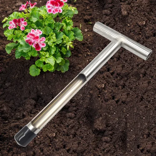 Vista 5 de Sonda de muestra de suelo de 12 pulgadas con bolsas de muestreo de suelo reutilizables, kit de prueba de suelo con mango estilo T de acero