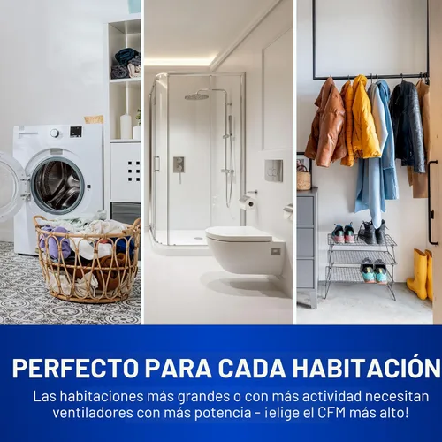 Vista 6 de Panasonic WhisperFit Retrofit - Ventilador de techo para montaje en el baño, 50-80-110 CFM, FV-0511VF1