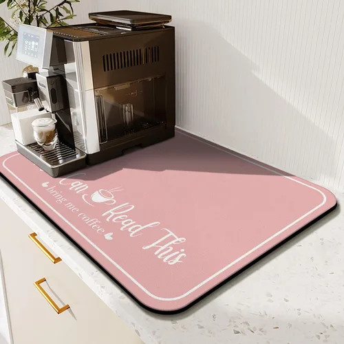 Vista 56 de Tapete de barra de café para encimeras 19inx12in, absorbente para ocultar las manchas, antideslizante, accesorios para bar de cafetería, cabe debajo