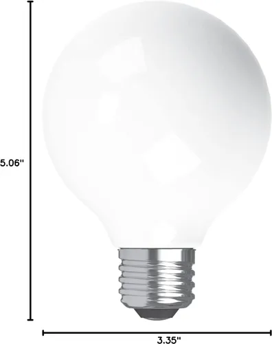 Vista 17 de GE Relax - Bombilla LED de 60 vatios, blanco suave, bombilla globo G25, esmerilada, base mediana (paquete de 1)