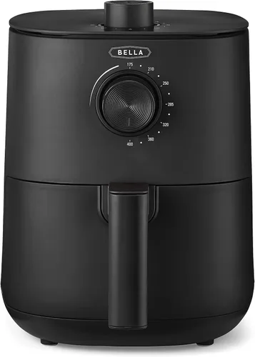 BELLA Freidora de aire manual de 2.9 cuartos de galón, no necesita precalentamiento, fritura sin aceite, comidas rápidas, saludables y cocinadas