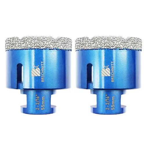 Vista 22 de Broca de núcleo de diamante de 1/4 de pulgada para baldosas de porcelana, cerámica, mármol, granito, perforación, 2 piezas de sierra de diamante