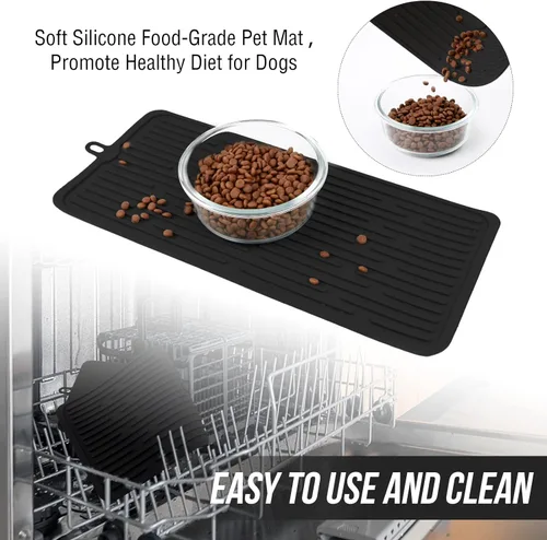 Vista 4 de Mantel individual impermeable para mascotas, tapetes de alimentación, tapetes antideslizantes para comida para gatos, tapete de comida para gatos