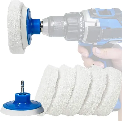 Vista 10 de RotoScrub Almohadillas de Fregado para Limpieza de Baño + Cepillo de Fregado con Motor de Taladro Kit Combinado de Accesorios