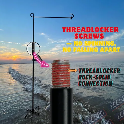 Vista 4 de LCCBRO Soporte para Bandera de Jardín con Poste y Base de 5 Puntas para Bandera Doble Exterior, Soporte de Bandera de Patio Más Estable a Prueba