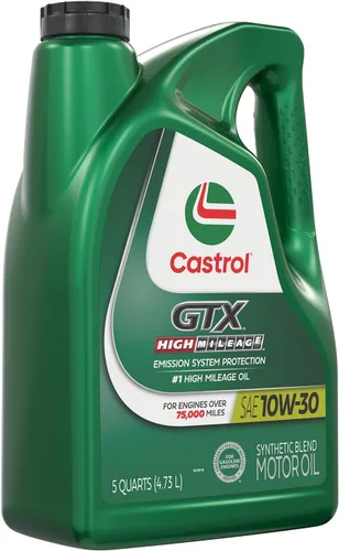 Vista 3 de Castrol Aceite de motor de mezcla sintética GTX High Mileage 10W-30, 5 cuartos de galón, paquete de 3