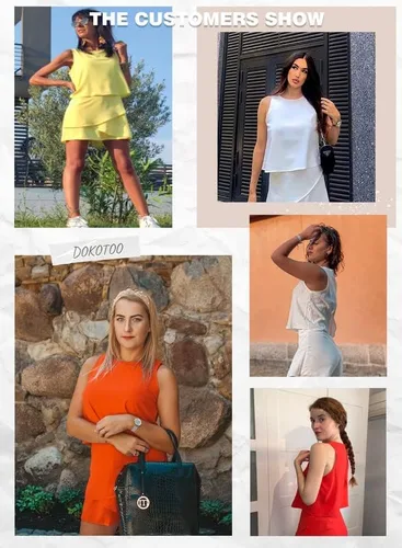 Vista 5 de Dokotoo Enterizo para mujer con cuello halter sin mangas estampado floral y color sólido