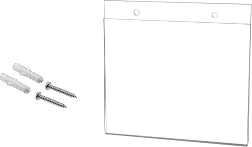 Paquete de 10 soportes para letreros de 7 x 5 pulgadas, listas de precios, tarjetas e itinerarios con agujeros preperforados y accesorios para