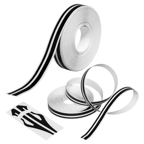 Vista 8 de Cinta adhesiva Spurtar para rayas de coche, 2 rollos x 9,8 m de cinta adhesiva automotriz con rayas de carreras, vinilo negro para adhesivos DIY