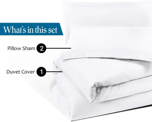 Vista 6 de Lujosa funda de edredón suave de 800 hilos, 100% algodón egipcio, tamaño matrimonial/queen (90 x 90 pulgadas), 1 funda de edredón con cierre