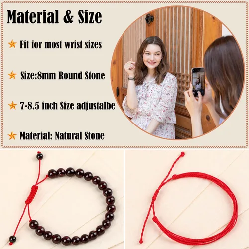 Vista 191 de LPBeads Pulsera de piedra natural hecha a mano de tamaño ajustable